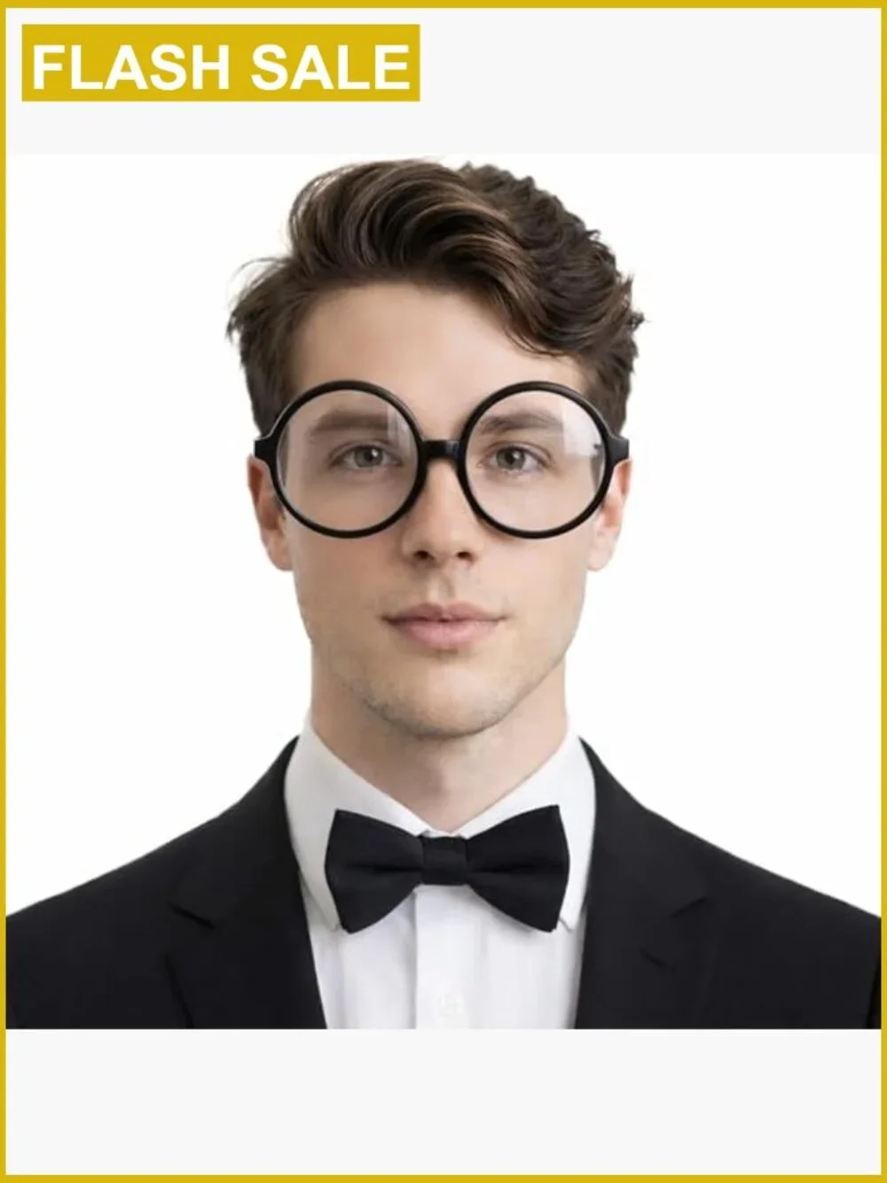 Round Nerd Eyeglasses - Black Vintage Costume Glasses Prop